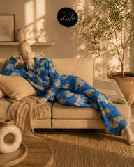 Printed China Silk Night Wear